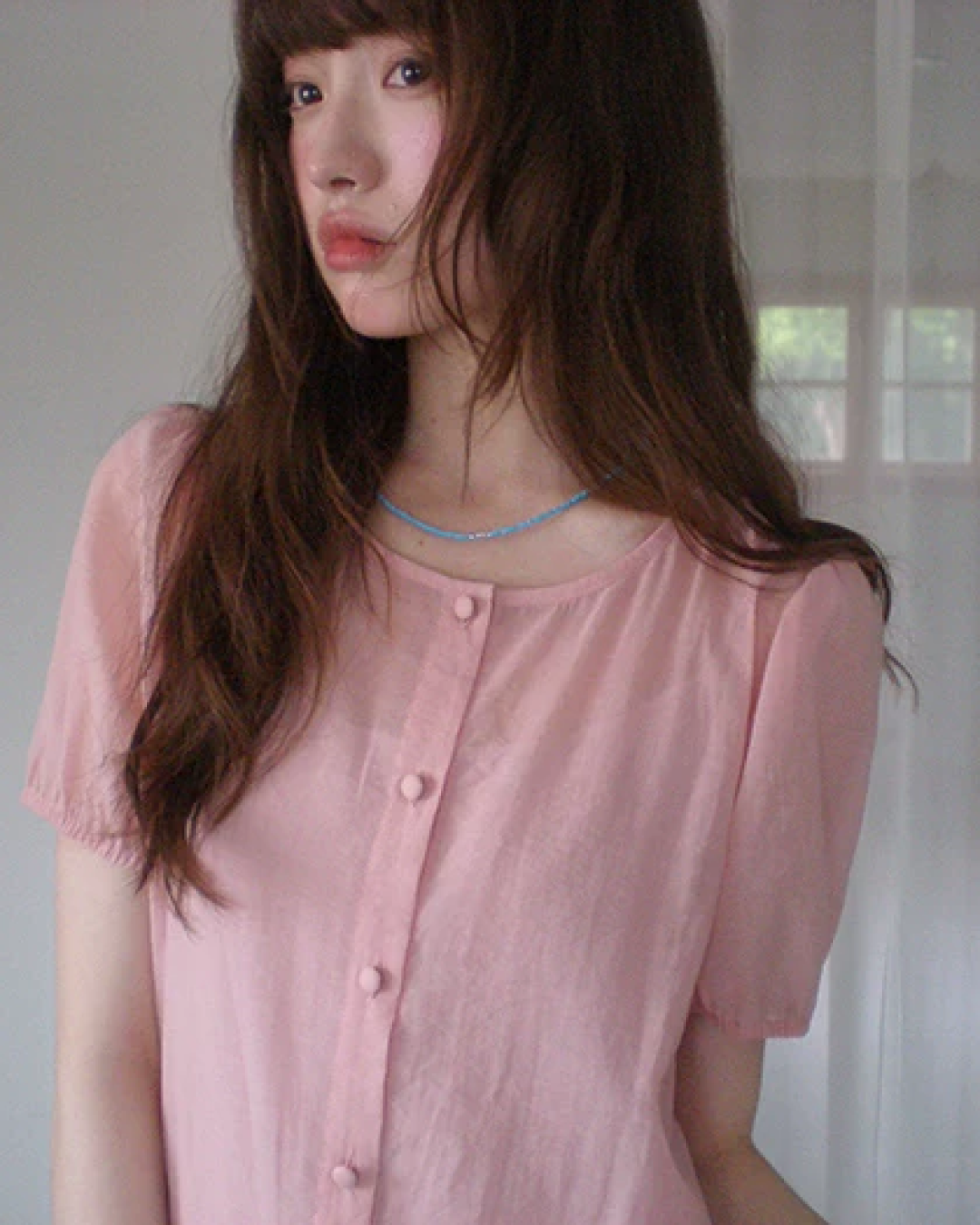 Button Short Sleeve Long Dress BU0217