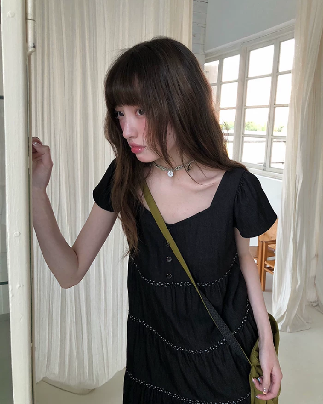 Hem Lace Short Dress BU0218