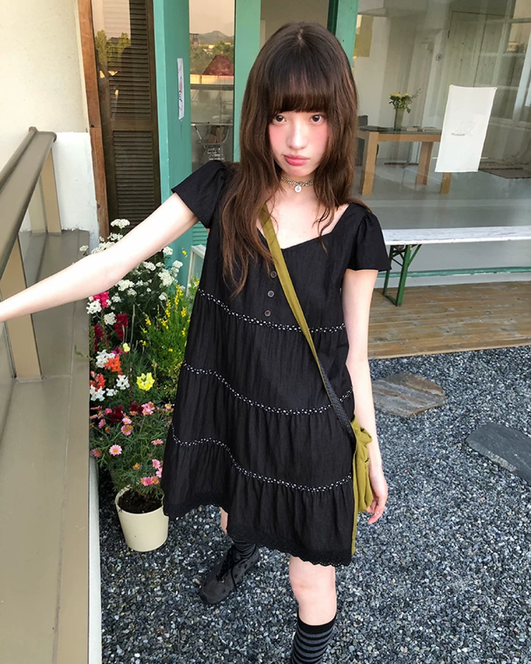 Hem Lace Short Dress BU0218