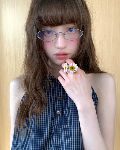 Sleeveless Plaid Pattern Shirt  BU0219