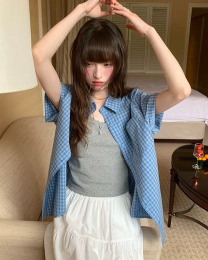 Plaid Pattern Shirt BU0221