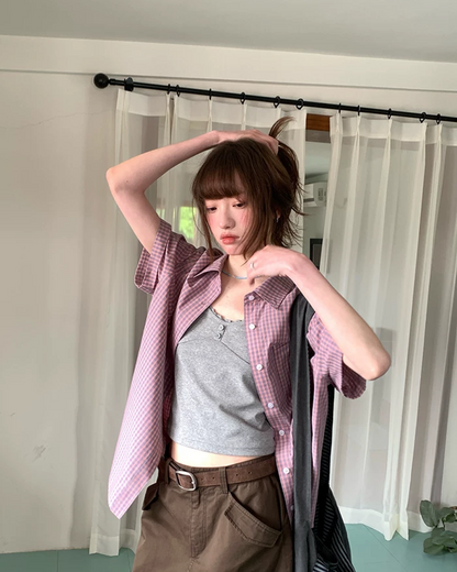 Plaid Pattern Shirt BU0221