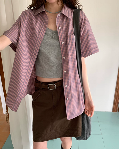 Plaid Pattern Shirt BU0221