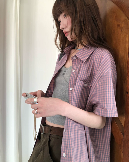 Plaid Pattern Shirt BU0221