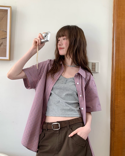 Plaid Pattern Shirt BU0221