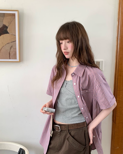 Plaid Pattern Shirt BU0221