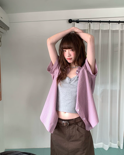 Plaid Pattern Shirt BU0221