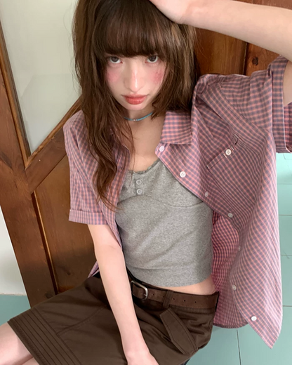 Plaid Pattern Shirt BU0221
