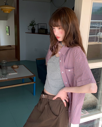 Plaid Pattern Shirt BU0221