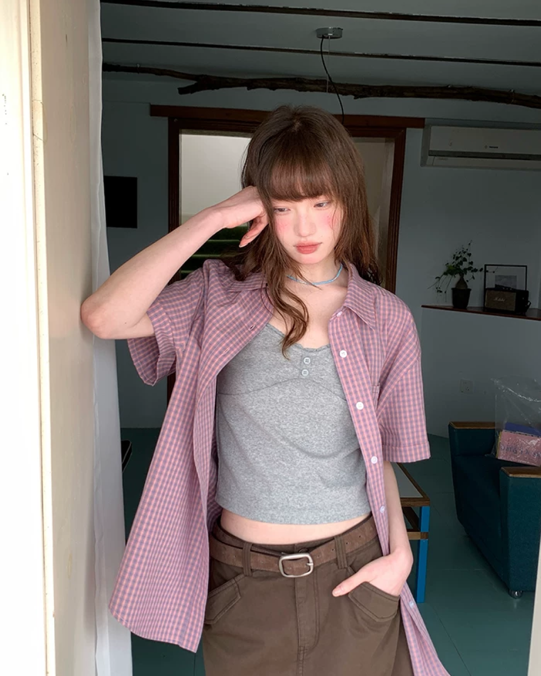 Plaid Pattern Shirt BU0221