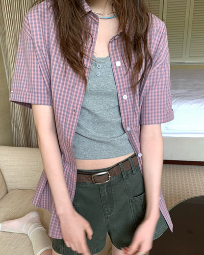 Plaid Pattern Shirt BU0221