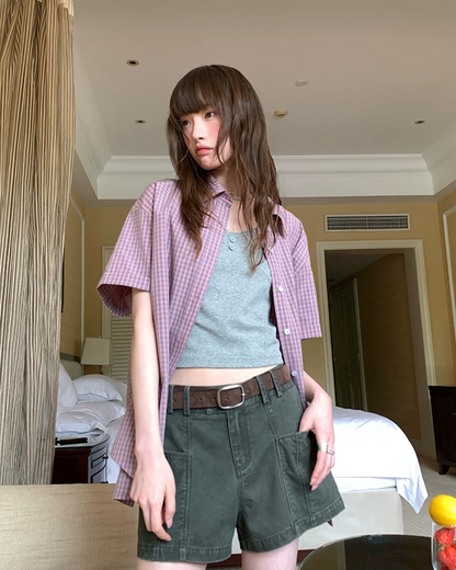 Plaid Pattern Shirt BU0221