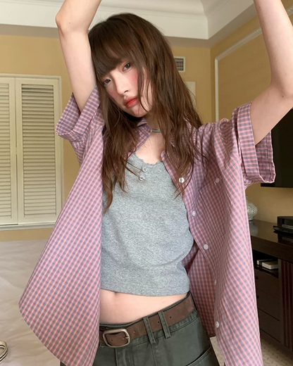 Plaid Pattern Shirt BU0221