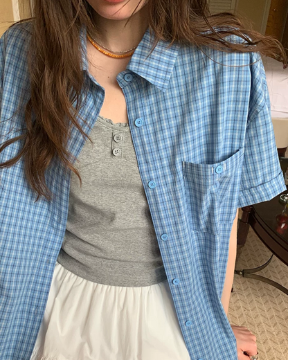 Plaid Pattern Shirt BU0221