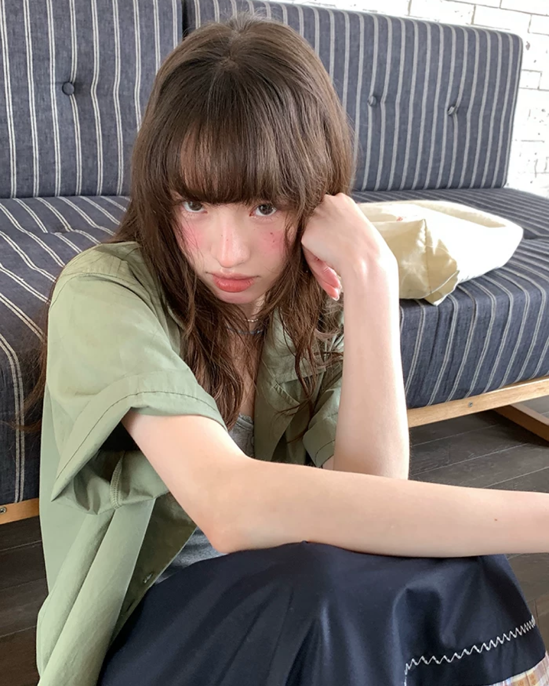 Accent Button Color Shirt BU0222