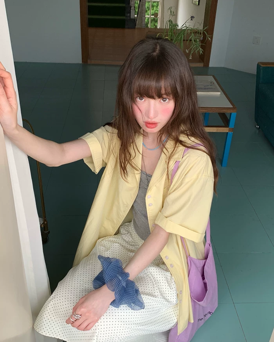 Accent Button Color Shirt BU0222