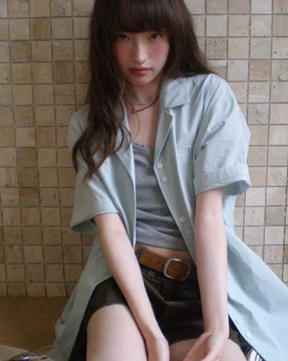 Accent Button Color Shirt BU0222
