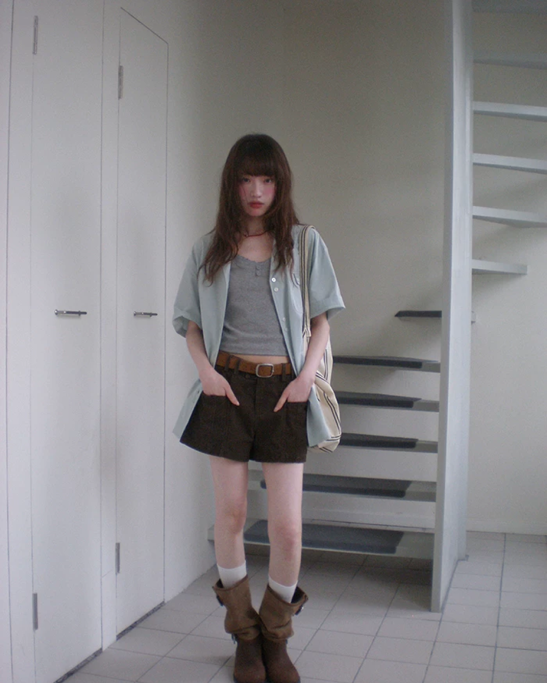 Accent Button Color Shirt BU0222