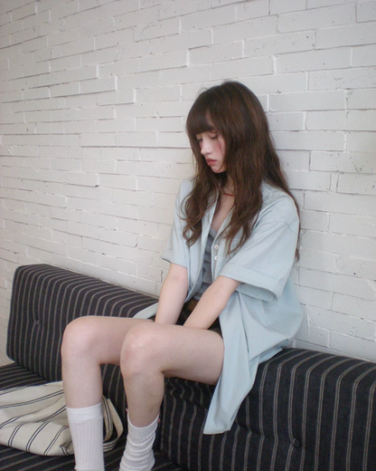 Accent Button Color Shirt BU0222