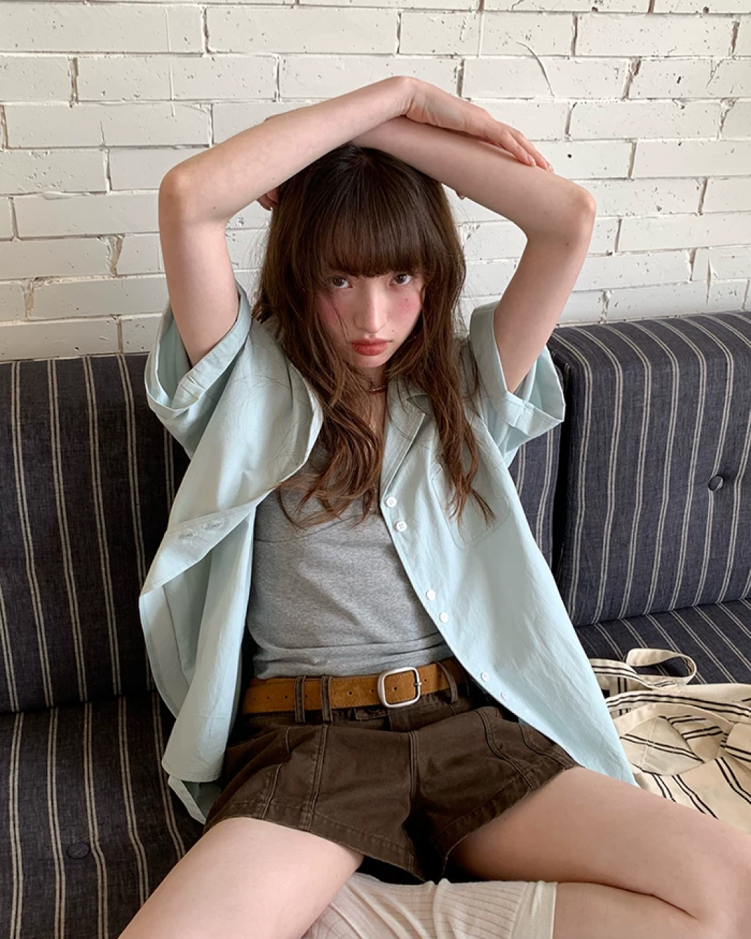 Accent Button Color Shirt BU0222