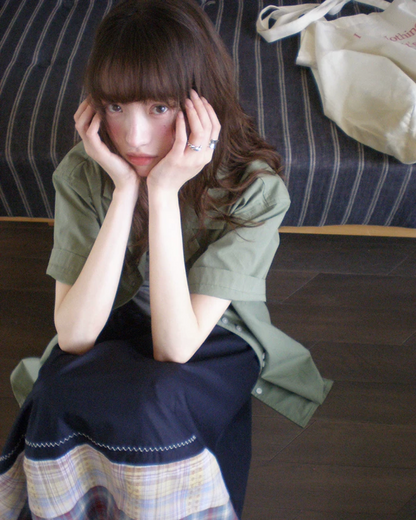 Accent Button Color Shirt BU0222