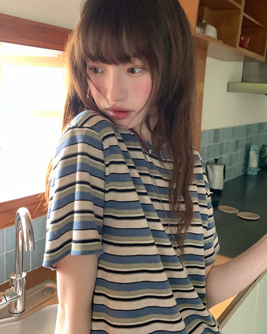 Thick Stripes Loose T-Shirt BU0231