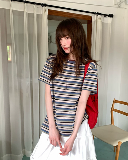 Thick Stripes Loose T-Shirt BU0231