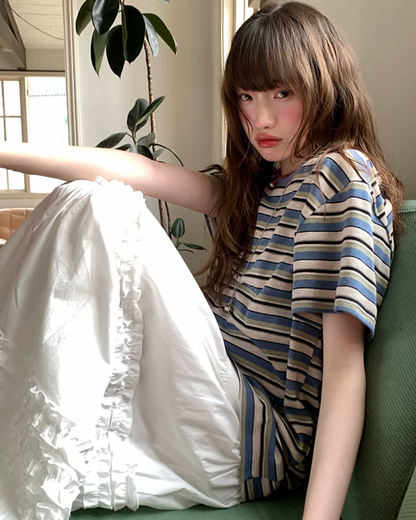 Thick Stripes Loose T-Shirt BU0231