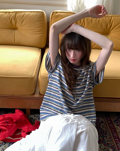Thick Stripes Loose T-Shirt BU0231