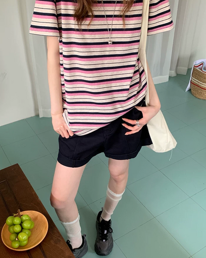 Thick Stripes Loose T-Shirt BU0231