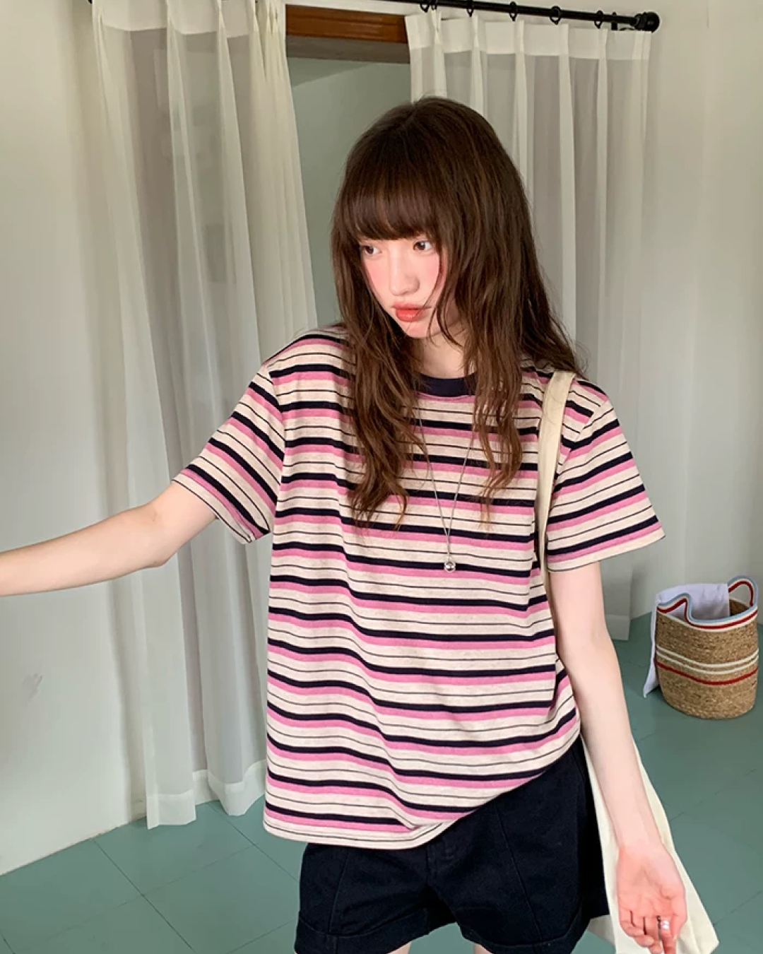 Thick Stripes Loose T-Shirt BU0231