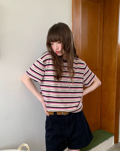 Thick Stripes Loose T-Shirt BU0231