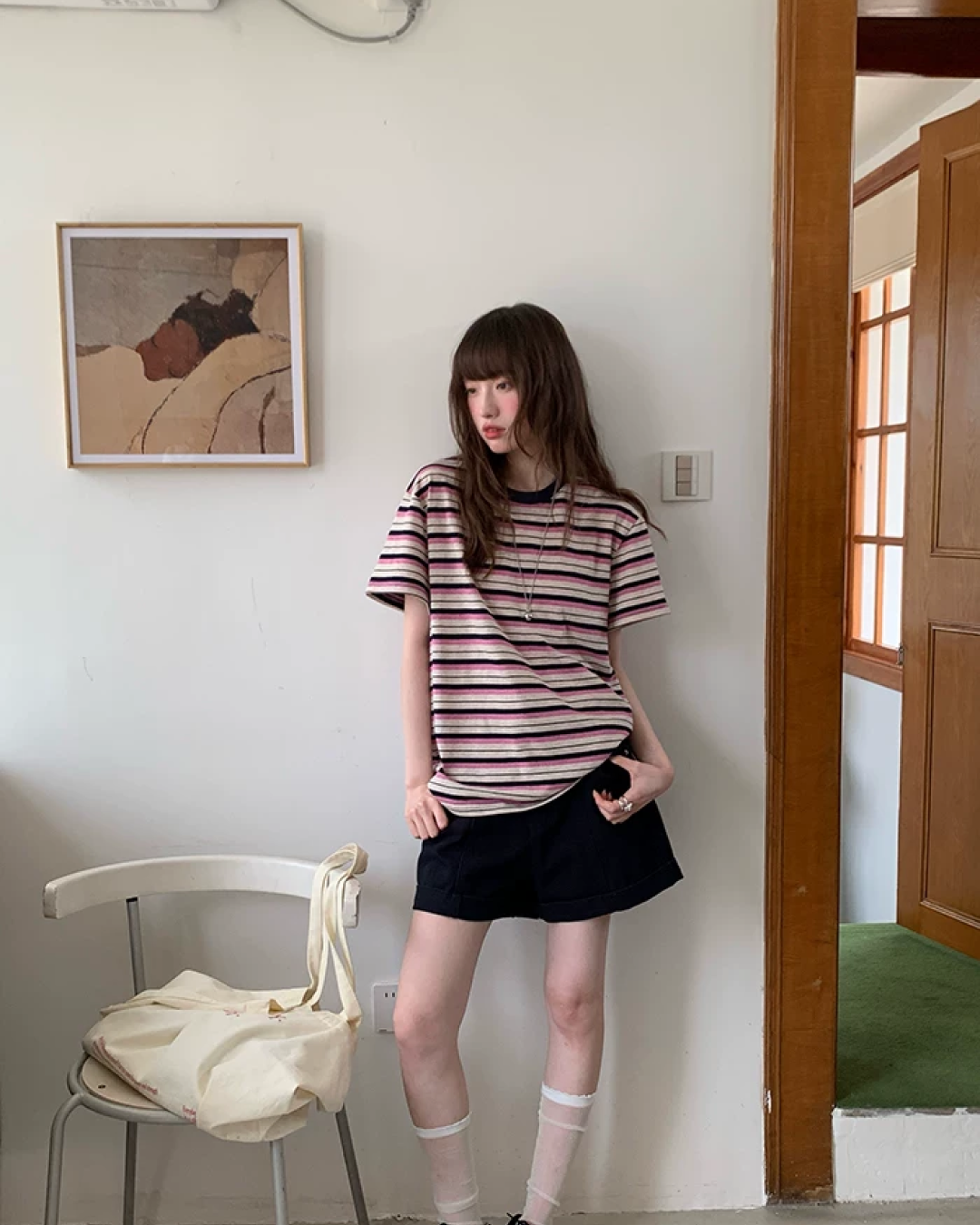 Thick Stripes Loose T-Shirt BU0231