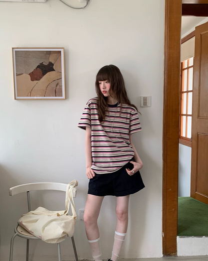 Thick Stripes Loose T-Shirt BU0231