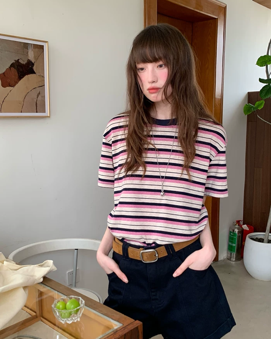 Thick Stripes Loose T-Shirt BU0231