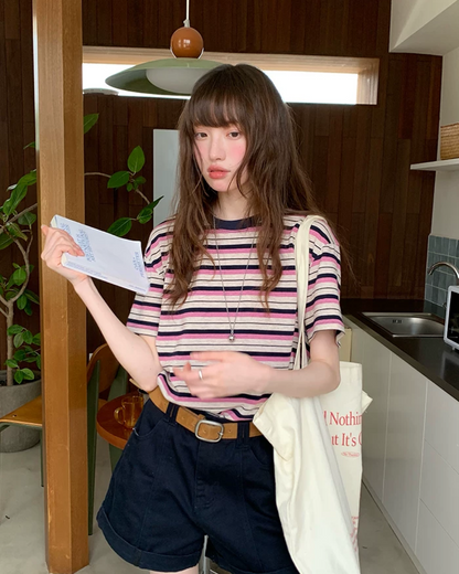 Thick Stripes Loose T-Shirt BU0231