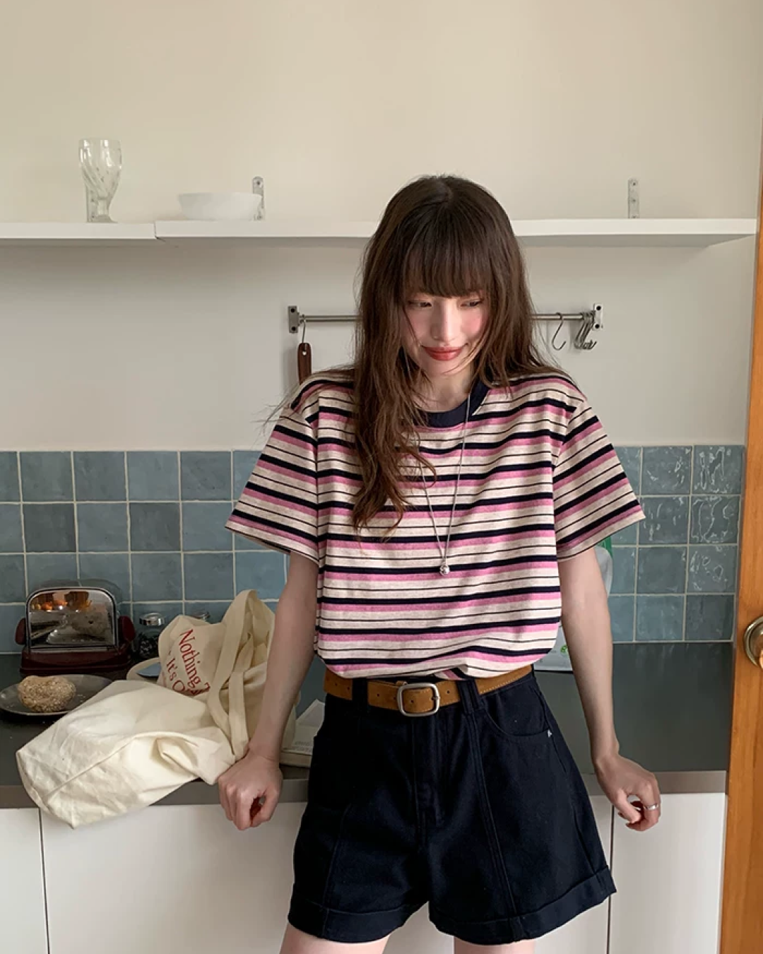 Thick Stripes Loose T-Shirt BU0231