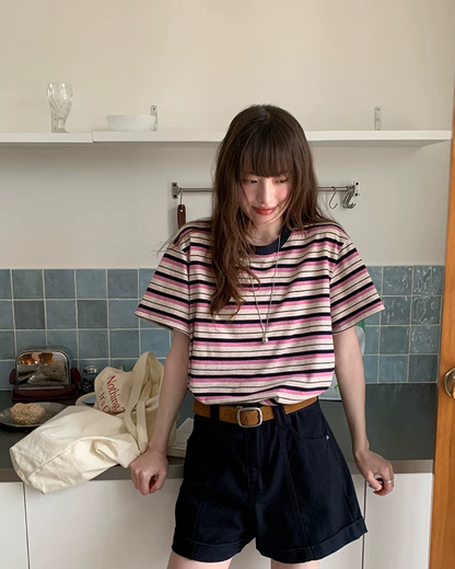 Thick Stripes Loose T-Shirt BU0231