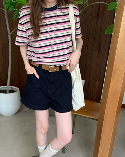 Thick Stripes Loose T-Shirt BU0231