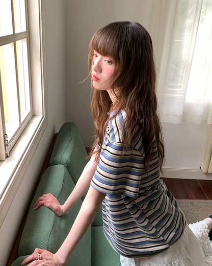 Thick Stripes Loose T-Shirt BU0231