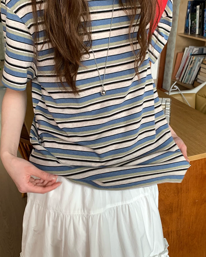 Thick Stripes Loose T-Shirt BU0231