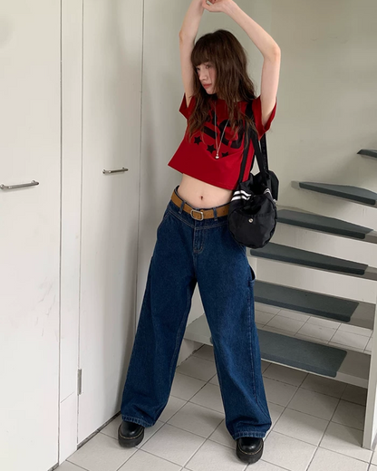 Wide Straight Denim Pants BU0232