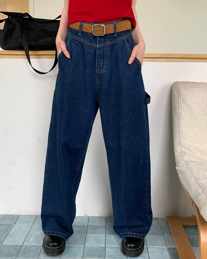 Wide Straight Denim Pants BU0232
