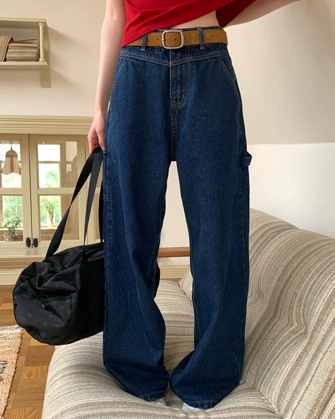 Wide Straight Denim Pants BU0232