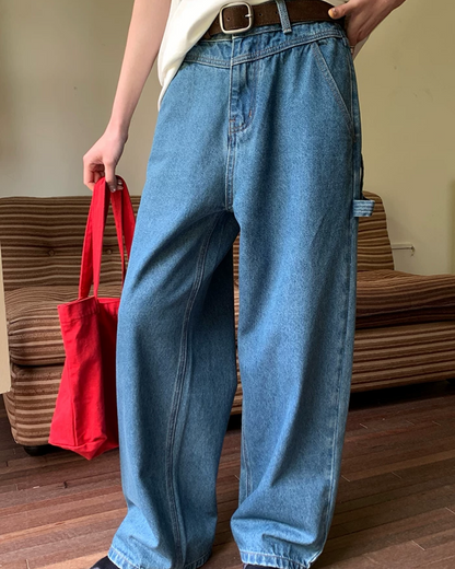 Wide Straight Denim Pants BU0232