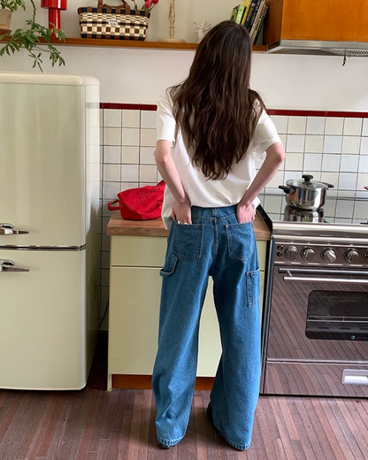 Wide Straight Denim Pants BU0232