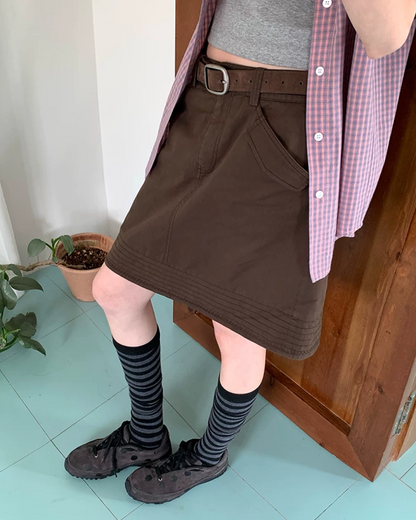 Diagonal Pocket Short Skirt BU0238