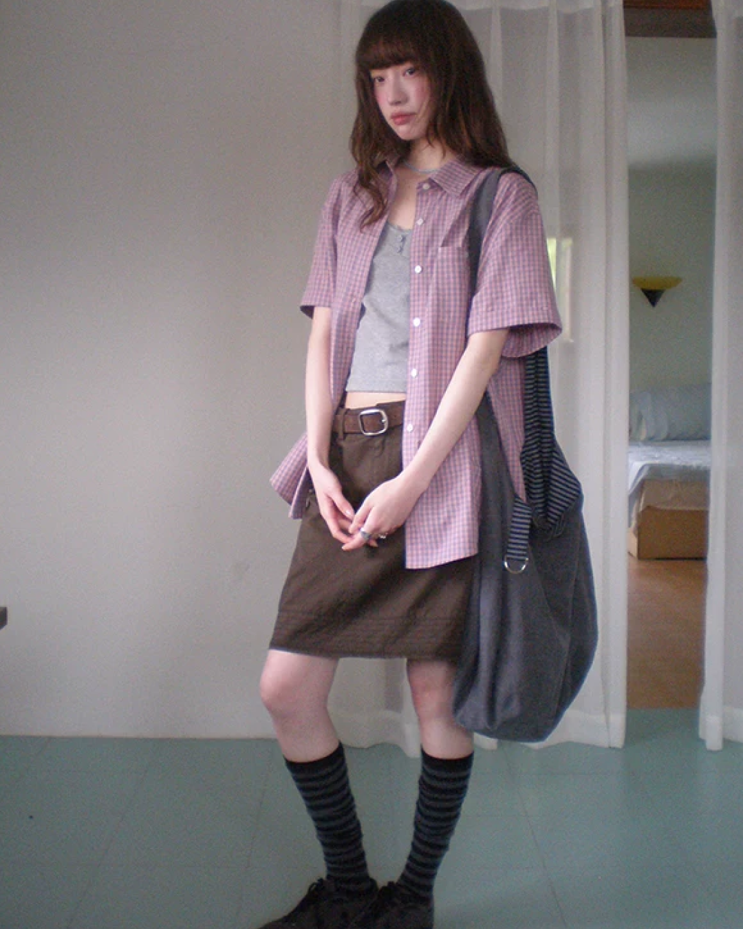 Diagonal Pocket Short Skirt BU0238