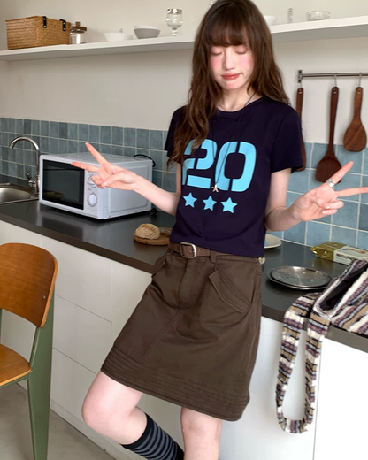 Diagonal Pocket Short Skirt BU0238