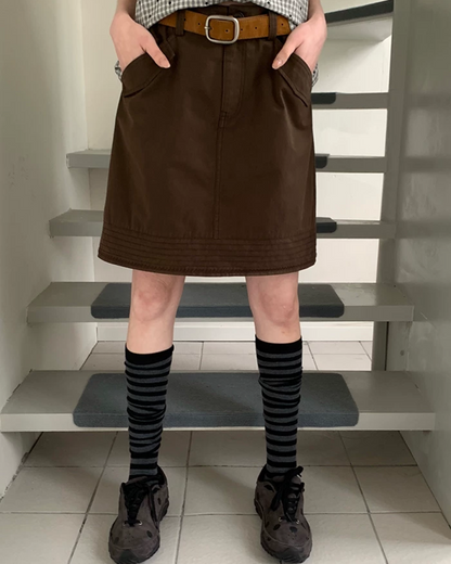 Diagonal Pocket Short Skirt BU0238